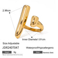 Geometric Sculptural Gold-Tone Stainless Steel Open Ring with gold-tone stainless steel construction