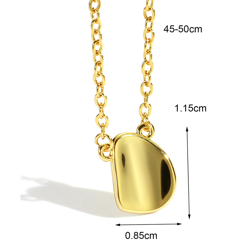 N0019 Gold-plated Brass Necklace Creative Irregular Curved Minimalist Geometric Small Round Necklace