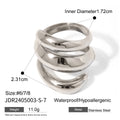 18K Gold-Plated Stainless Steel Layered Ring — alternate product view — jewelry finish and design detail