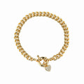 Gold-Plated Cubic Zirconia Heart Vintage Bracelet — surface finish detail