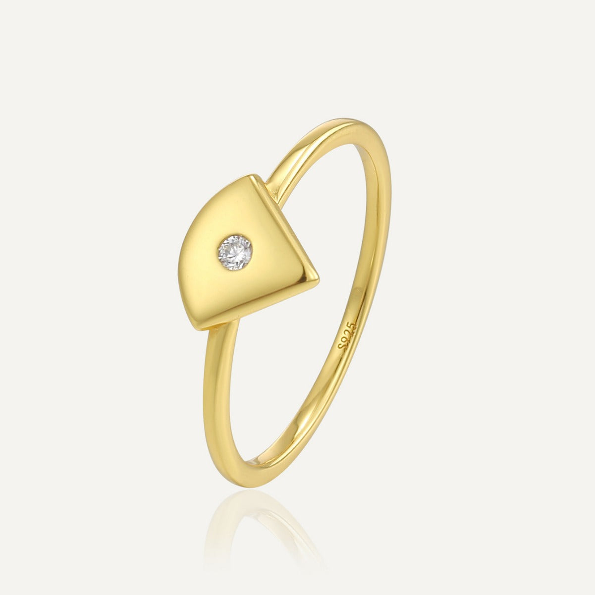 SR0023 S925Silver Geometric Triangle Ring Female Design casual Single Ring