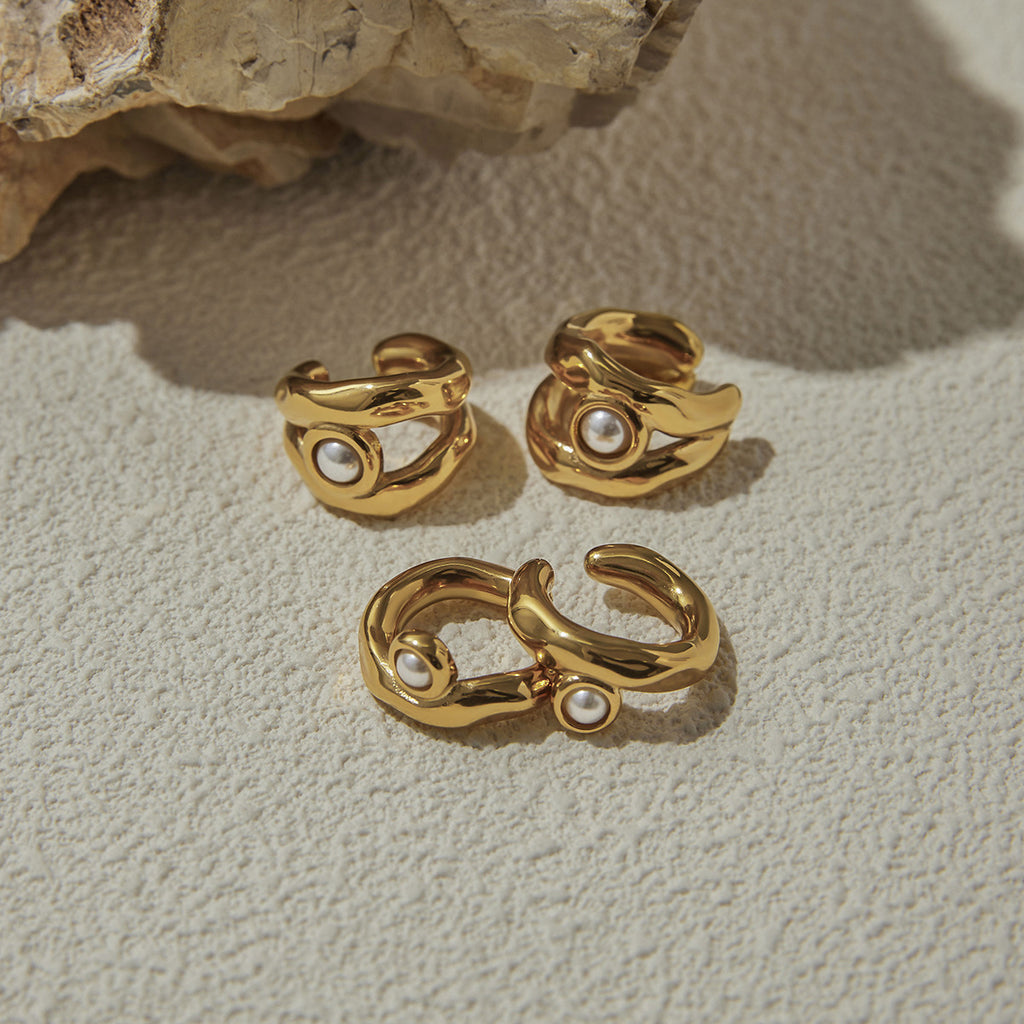 Pearl Ear Clip Stainless Steel Earrings Ear Jewelry Design Accessories