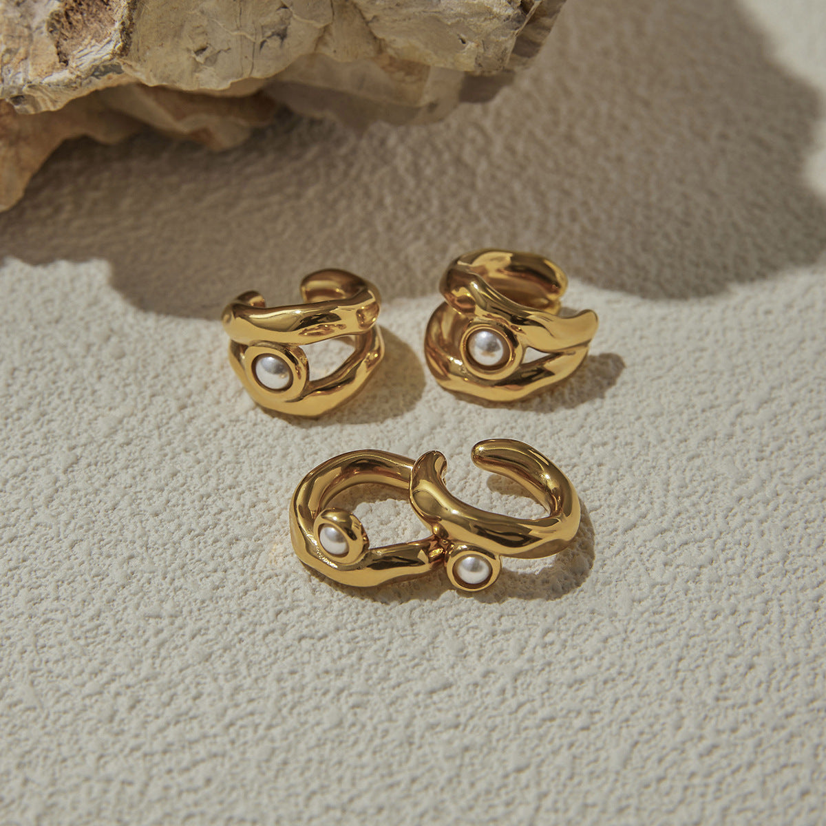 Pearl Ear Clip Stainless Steel Earrings Ear Jewelry Design Accessories