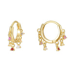 SE0245 S925Silver Ferris Wheel Hoop Earrings with Zircon Inlay Pure Silver Ear Jewelry