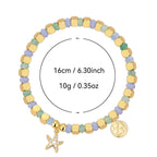 B0300 Fashion Trend Zircon Starfish Bracelet Chalcedony Stone Beaded