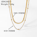 14K Gold-Plated Stainless Steel Choker Necklace with Sculptural Bead Snake Chain Detail — jewelry construction