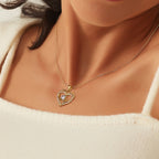 CYN0084 Cross Heart Zircon Copper Necklace Fashion Collarbone Chain Gift for Girlfriend