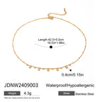 2H Turquoise Natural Stone Heart Necklace Collarbone Chain Stainless Steel Jewelry for Women