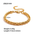 18K Real Gold Plated Stainless Steel Jewelry Trendy Pendant New Fashion Bracelet Chain Bracelet Accessories