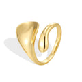 Gold-Plated Brass Vintage-Inspired Adjustable Ring with gold-tone brass construction — jewelry finish and design detail