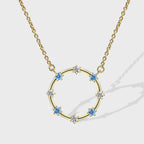 N0158 Minimalist Circle Inlaid Zircon Necklace Design Sense Circle Pendant Fashion Collarbone Chain