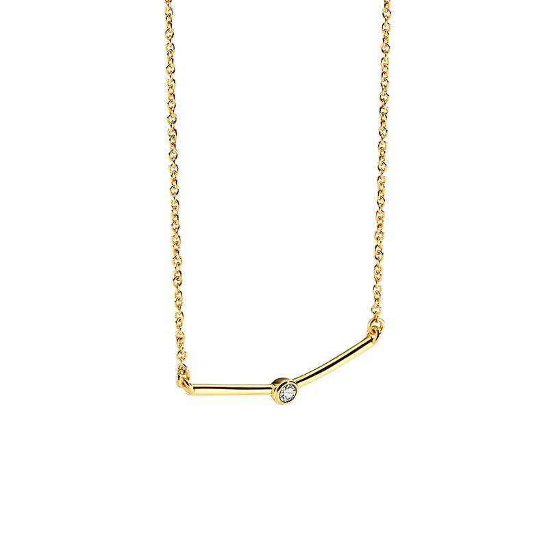 N0005Geometric Fashion gold Women's Necklace Simple Short Zircon Smiley Face Collarbone Chain New Trend