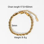 2H Stainless Steel Zircon Bracelet Bangle Plain Band18k Gold-plated Item