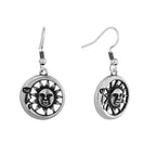 E0712 Design Sense Moon Sun Smiley Face Ear Hooks Ancient silver Cool Style Creative Earrings