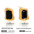 Cubic Zirconia Vintage Gold-Plated Stainless Steel Earrings — close-up detail — jewelry finish and design detail