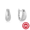 Zircon Chain 925 Sterling Silver Ear Clips — design silhouette — alternate angle 2 — jewelry finish and design detail