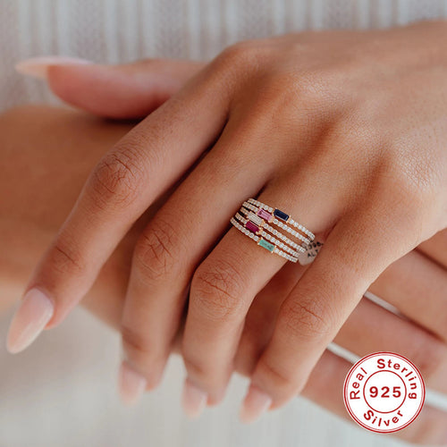 Classic Zircon 925 Sterling Silver Ring — band profile