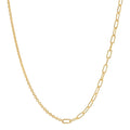 925 Sterling Silver Asymmetric Collarbone Necklace With Mixed Links — collection product image 06