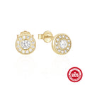 Sterling Silver C Shaped Stud Earrings With Inlaid Diamonds — collection product image 06