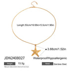 Stainless Steel Pearl Necklace Accessories Stacked Bracelet Flower Ring Jewelry