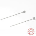 925 Sterling Silver Long Tassel Zircon Ear Thread Earrings — fashion jewelry image 11 — jewelry finish and design detail