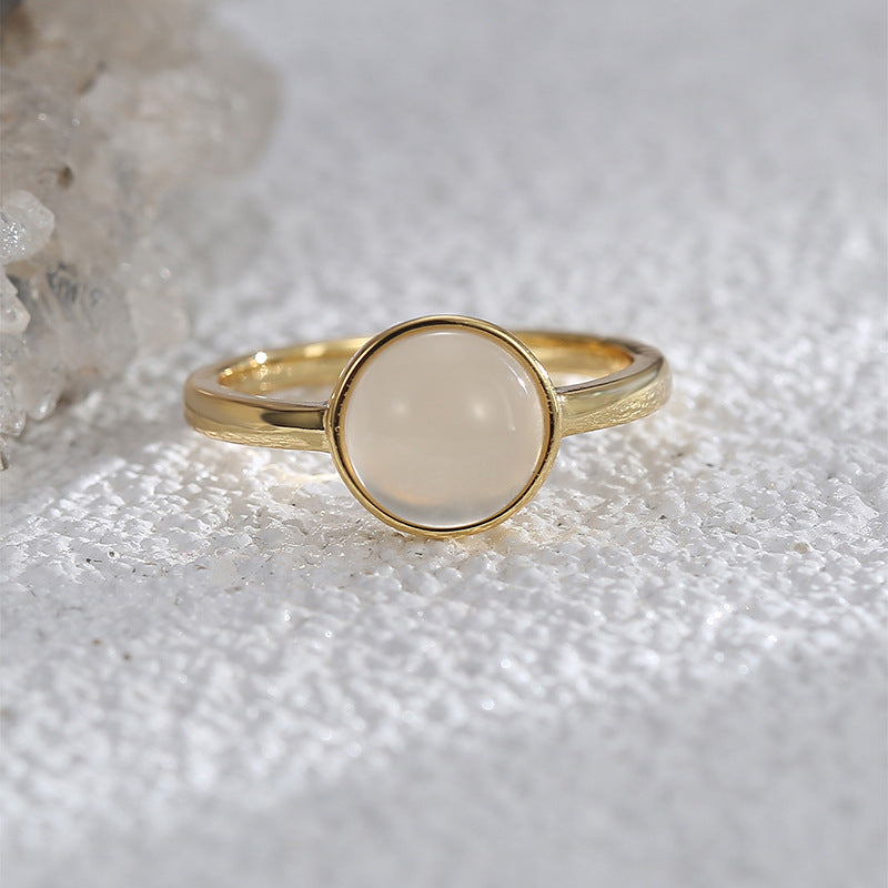 Gold-Plated Brass Vintage-Inspired Opal Ring in a gold-tone brass finish
