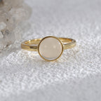 Gold-Plated Brass Vintage-Inspired Opal Ring in a gold-tone brass finish