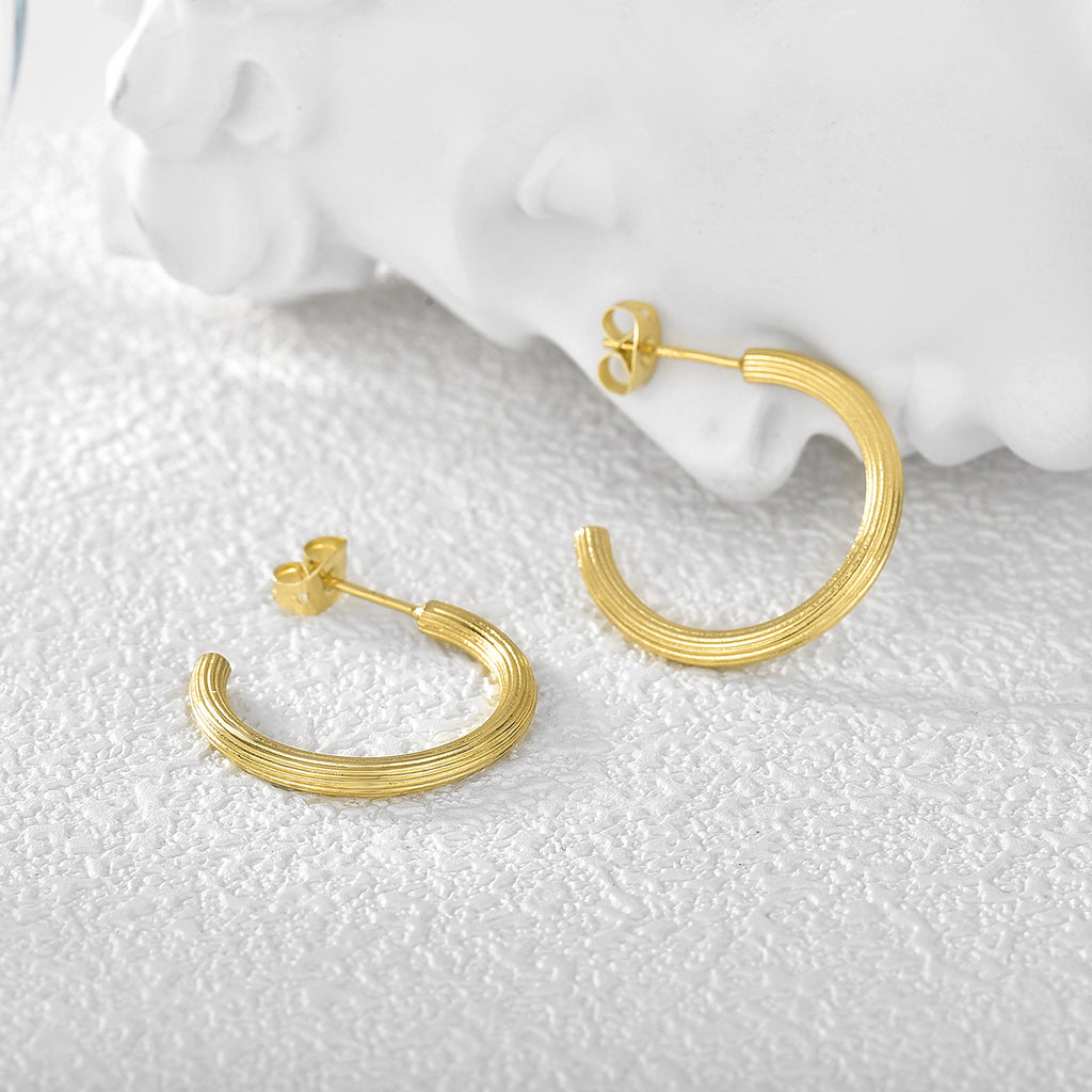 Gold-Plated Brass Round Earrings — Everyday Design for private-label fashion jewelry buyers