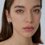 E0500 French Fashion Simple Design Earrings for Women Copper Gold Plated Minimalist Resin Hoop Earrings