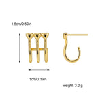 E0468 Korean Style Simple Heart-Shaped Ear Hooks for Women Brass Gold-Plated New Design Earrings