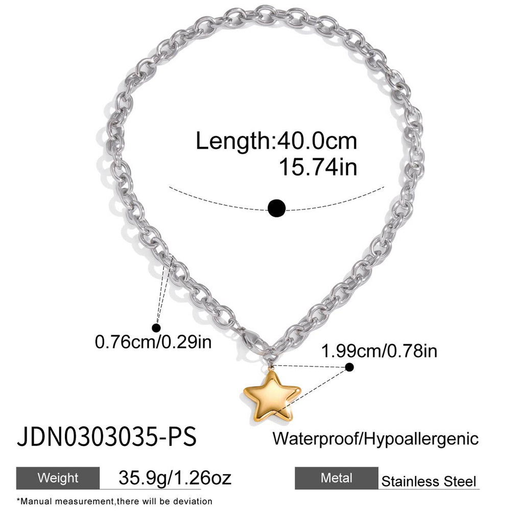 Five-pointed Star Stainless Steel Necklace Jewelry Women's Bracelet Accessories