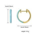E0500 French Fashion Simple Design Earrings for Women Copper Gold Plated Minimalist Resin Hoop Earrings