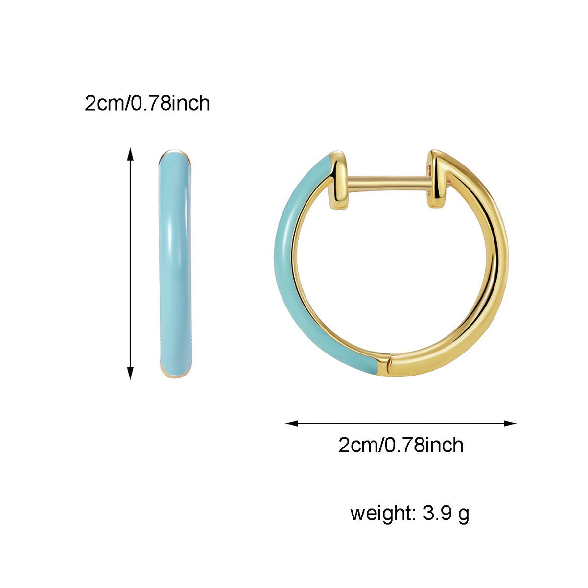 E0500 French Fashion Simple Design Earrings for Women Copper Gold Plated Minimalist Resin Hoop Earrings