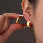 CYE0345 French Retro Earrings Trendy Design Minimalist Oval Hoop Studs