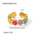 Cubic Zirconia Stainless Steel Ring in Gold-Plated — Clean-Lined Style — close-up detail — jewelry finish and design detail