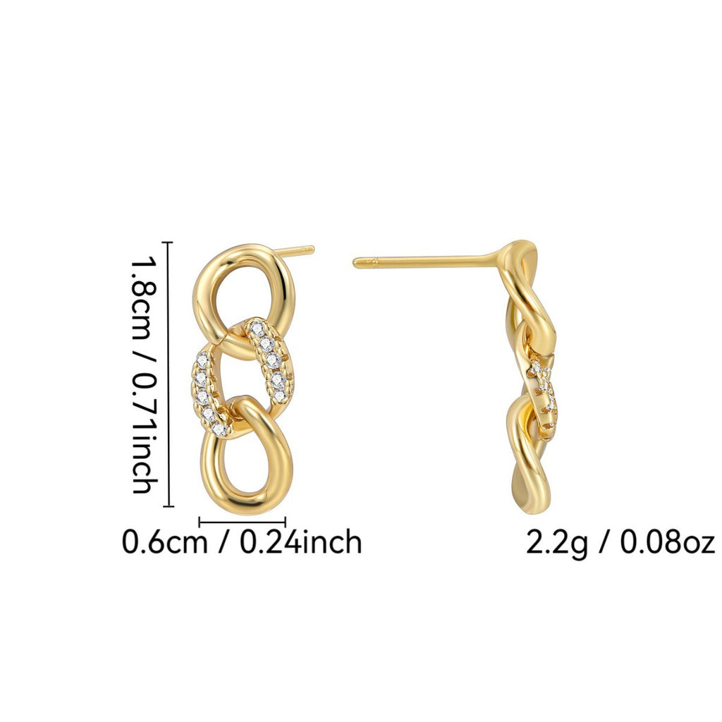 E0237 Design Hip-Hop Fashion Chain Earrings for Women Simple New Earrings Drop Earrings