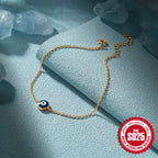 Demon Eye 925 Sterling Silver Bracelet With Oil Drop Enamel For Women