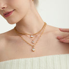 18k Zircon Necklace Collarbone Chain Non-Fading Jewelry Stainless Steel Accessories