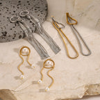 Stainless Steel Tassel Earrings Exaggerated Stud Earrings Earrings