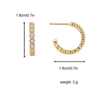 E0299 New Copper Inlaid Zircon Circle Stud Earrings for Women on AliExpress