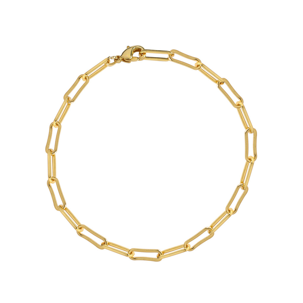 B0080 Ornament Unisex Fashion Simple gold Paperclip Chain Bracelet