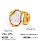 2H Stainless Steel Pearl Ring Design Earrings Stud Earrings