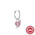 925Sterling Silver Inlaid Diamond Animal Goldfish Pendant Hoop Earrings Hot-Selling Heart Lightning Earrings for Women