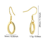 E0755 Autumn Accessories Hip-Hop Style Ear Hooks for Women Gold-Plated Hollow Oval Design Earrings