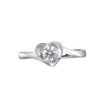 SR0039 S925Silver Heart Zircon Trendy Design Couple Ring