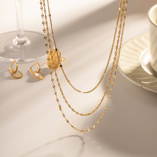 18K Gold-Plated Brass Sculptural Necklace in a gold-tone brass finish