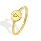 SR0030 S925Silver Heart Ring for Women Simple Unique Design