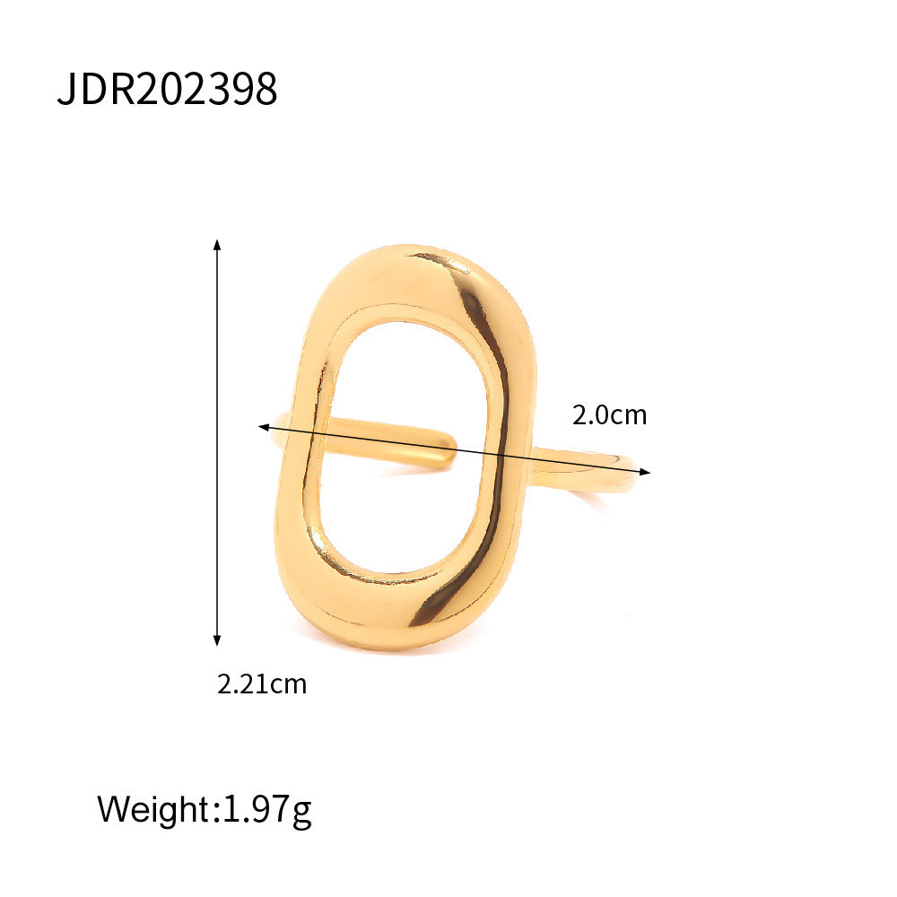 French Retro Designer Irregular Trendy Non-Fading Open Ring for Women
