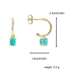 E0358 French Retro Fashion Turquoise Earrings for Women Design Sense Earrings for Women