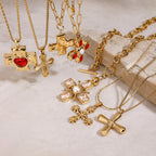 Stainless Steel Cross Necklace Non-Fading Jewelry Collarbone Chain